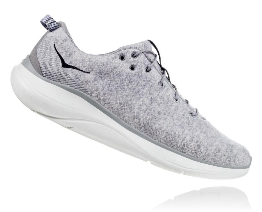 Tenis Hoka One One Masculino Cinzentas - Hupana Flow Wool - 346-HNBAYI